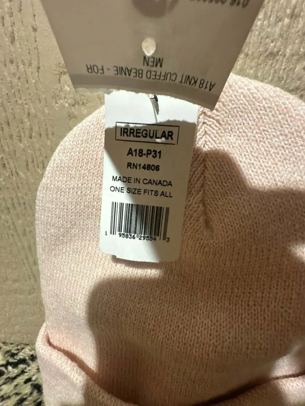 Carhartt A18 Knit Cuffed Beanie Irregular in Ash Rose